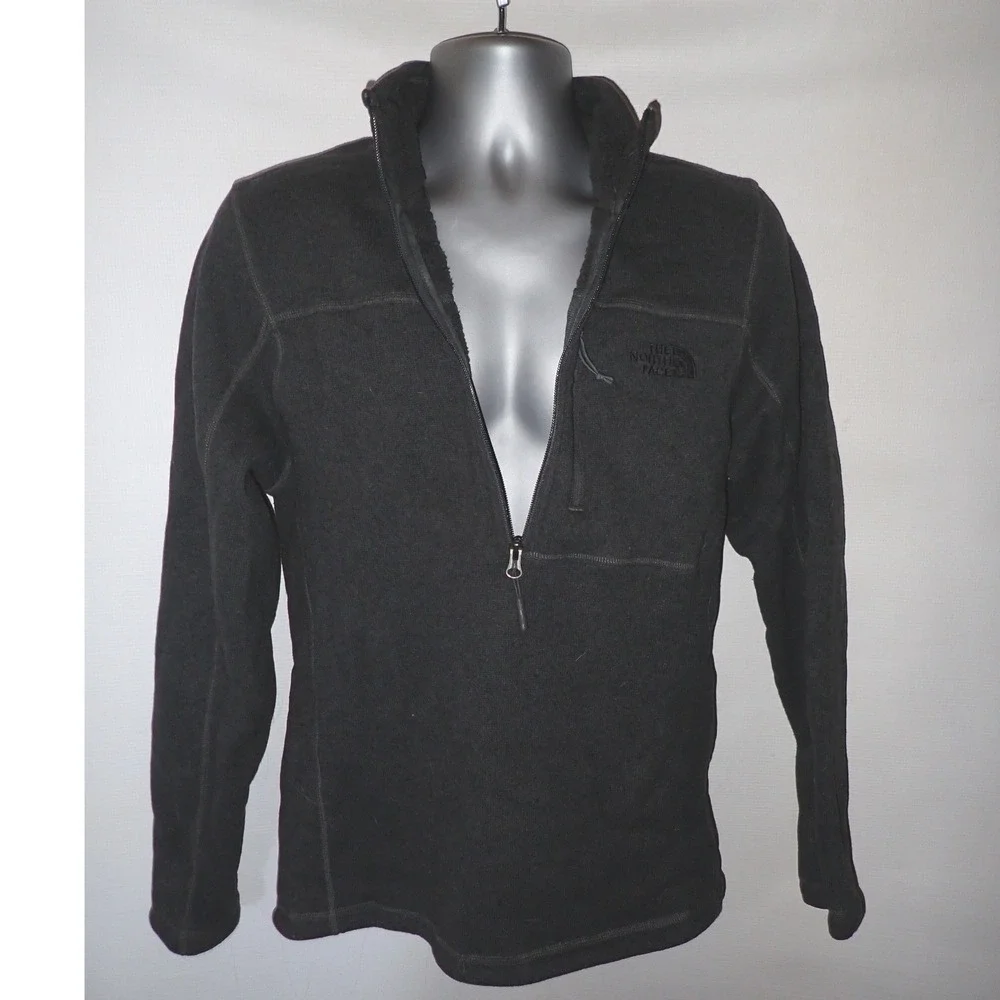 The North Face Mens Gordon Lyons Quarter Zip Fleece Pullover Charcoal Gray Sz M